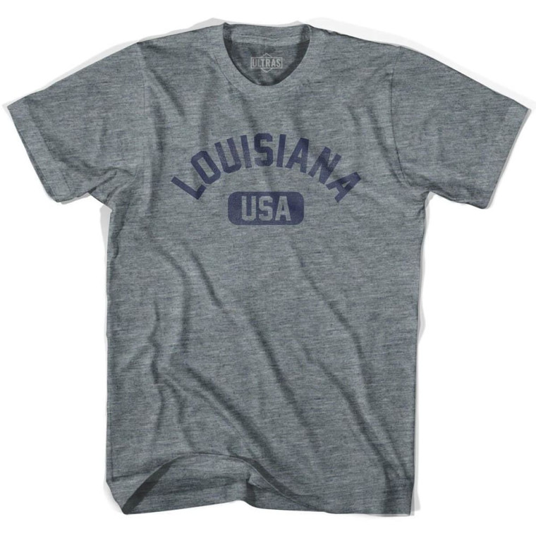 Louisiana USA Adult Tri-Blend T-shirt - Athletic Grey