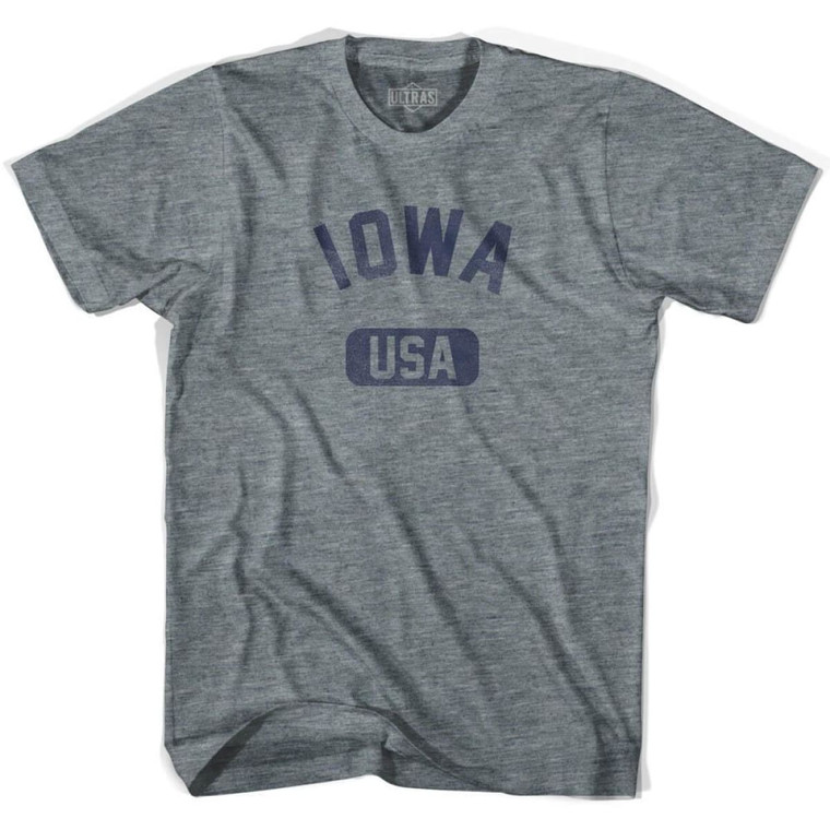 Iowa USA Adult Tri-Blend T-shirt - Athletic Grey