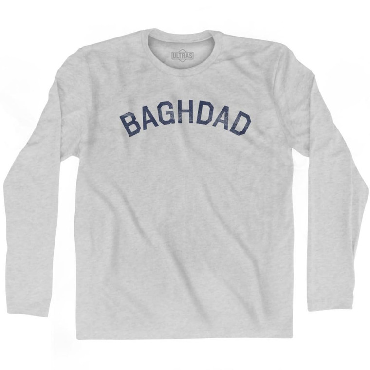 Baghdad Vintage Adult Cotton Long Sleeve T-Shirt - Grey Heather