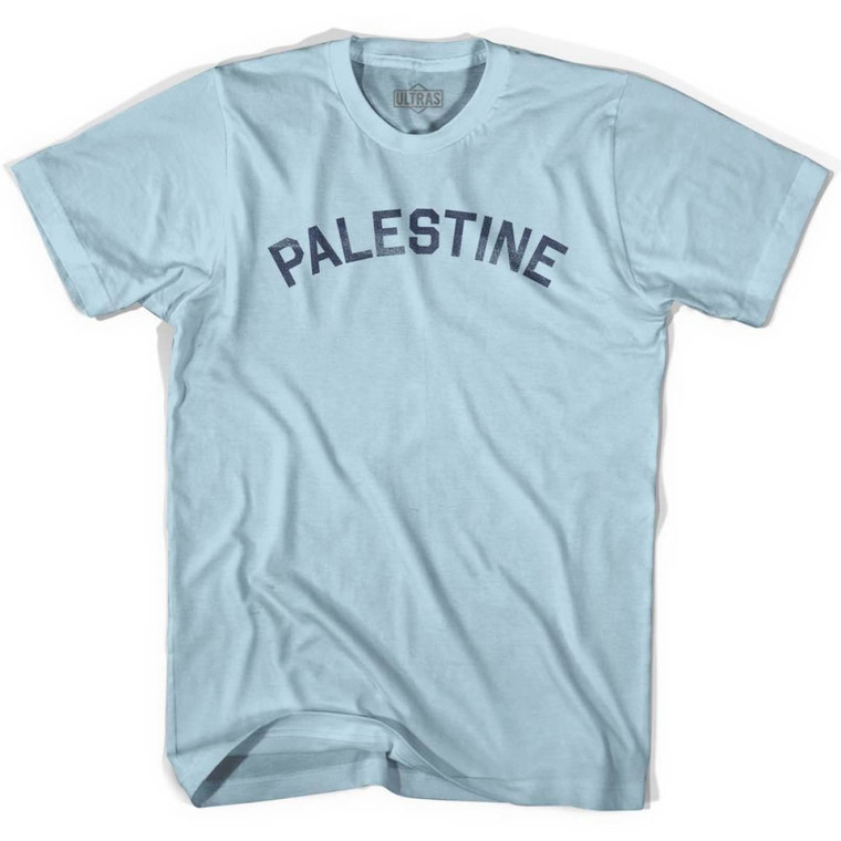 Palestine Vintage City Adult Cotton T-Shirt - Light Blue