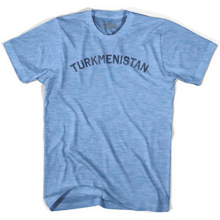 Turkmenistan Vintage City Adult Tri-Blend T-Shirt - Athletic Blue