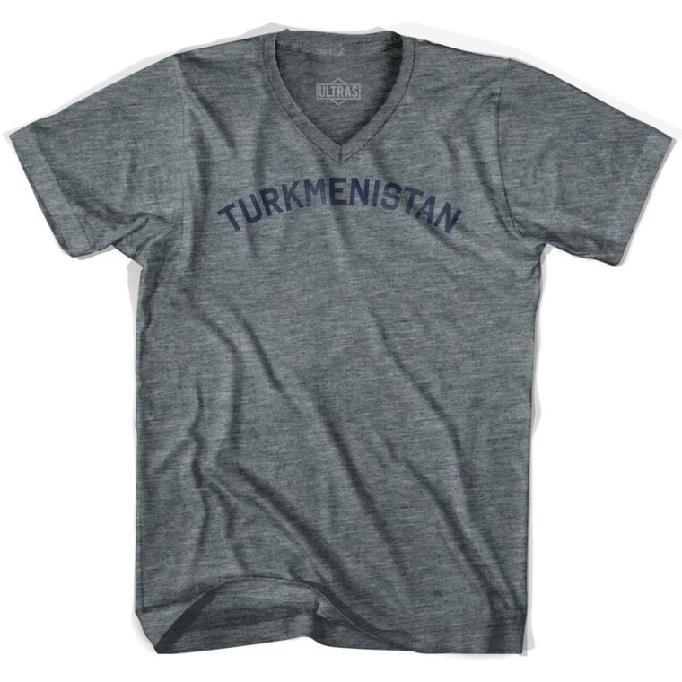 Turkmenistan Vintage City Adult Tri-Blend V-neck Junior Cut Womens T-shirt - Athletic Grey