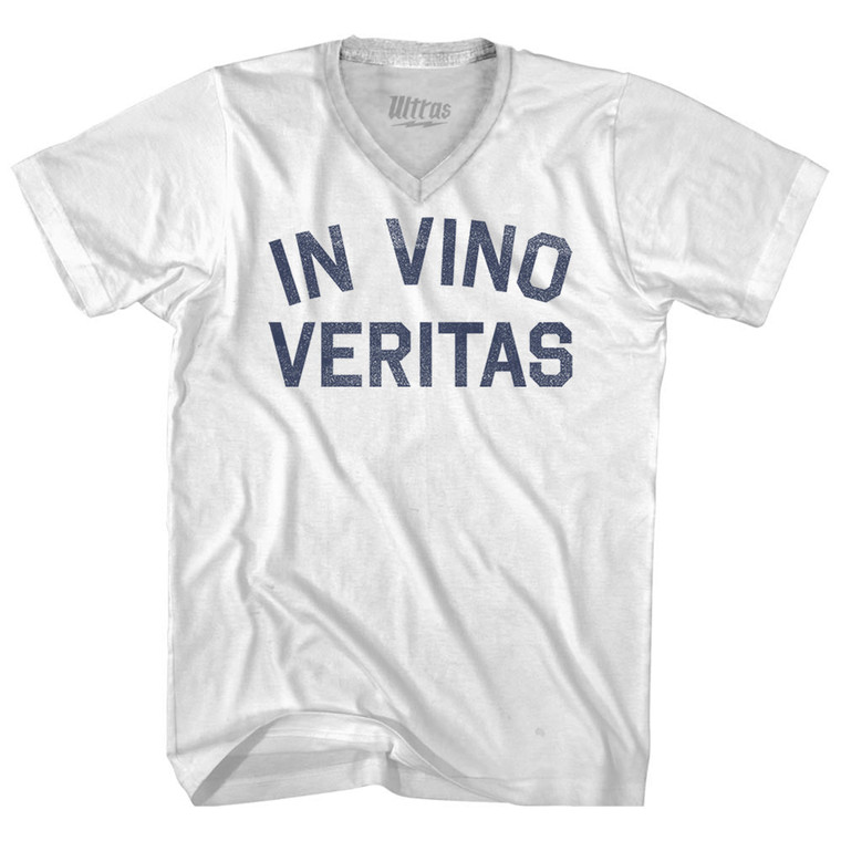 In Vino Veritas Adult Tri-Blend V-neck T-shirt - White