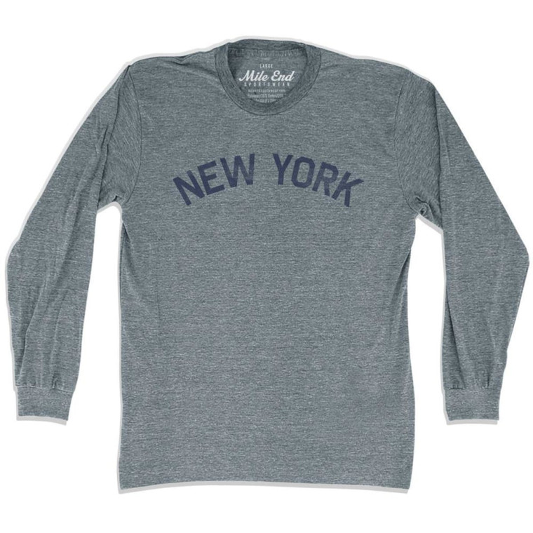 New York Long Sleeve Vintage T-shirt - Athletic Grey