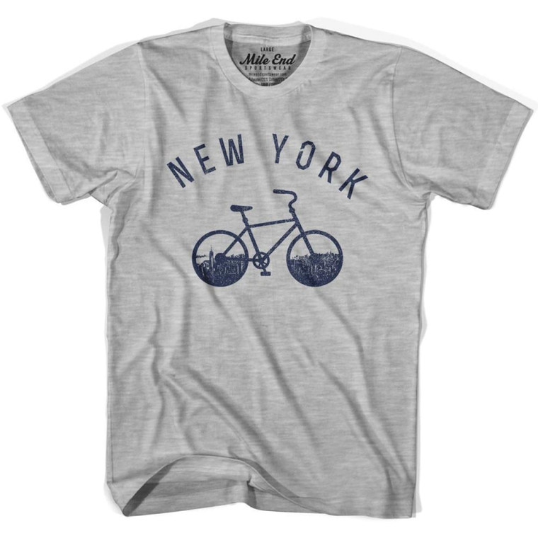 New York Bike T-Shirt - Heather Grey