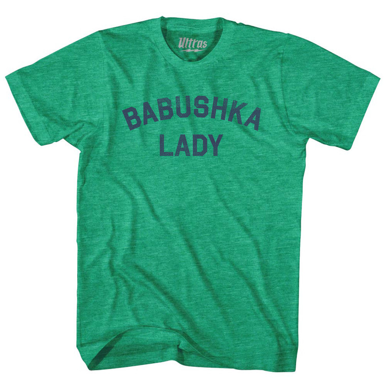 Babushka Lady Adult Tri-Blend T-shirt - Athletic Green