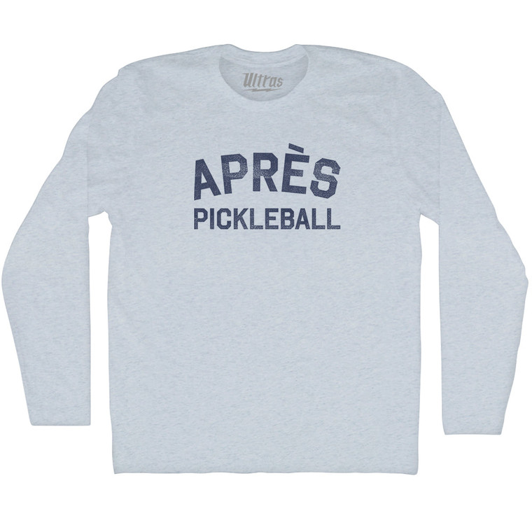 Apres Pickleball Adult Tri-Blend Long Sleeve T-shirt - Athletic White