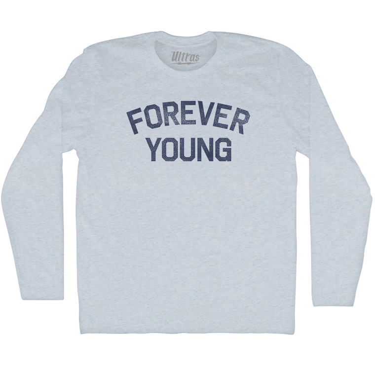 Forever Young Adult Tri-Blend Long Sleeve T-shirt - Athletic White