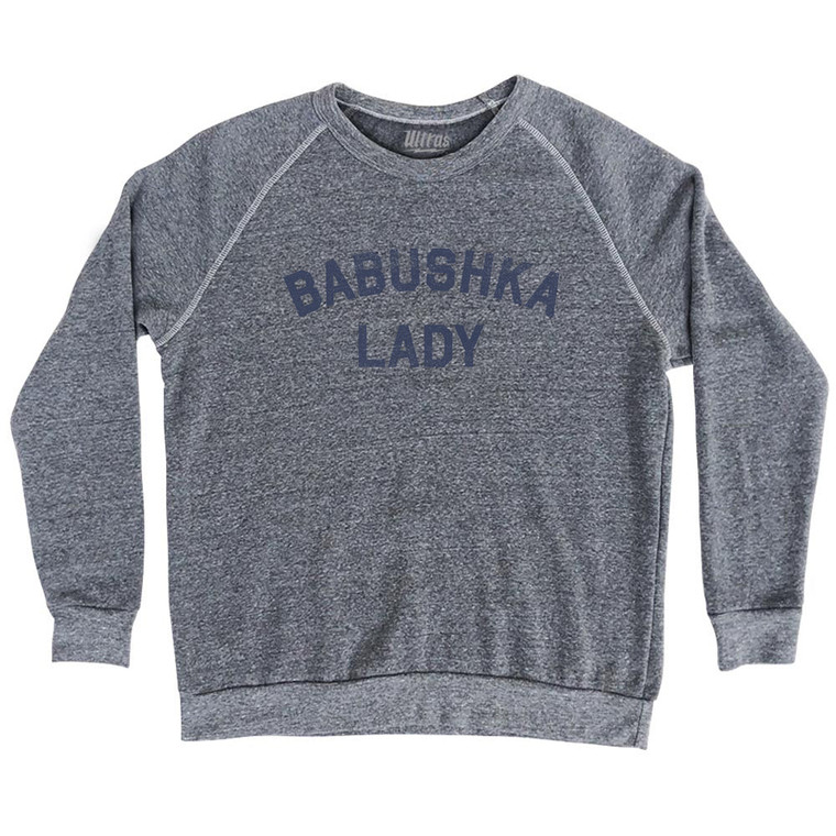 Babushka Lady Adult Tri-Blend Sweatshirt - Athletic Grey