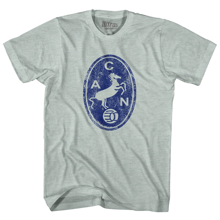 Napoli Vintage Horse Soccer Crest Adult Tri-Blend T-shirt - Athletic Cool Grey