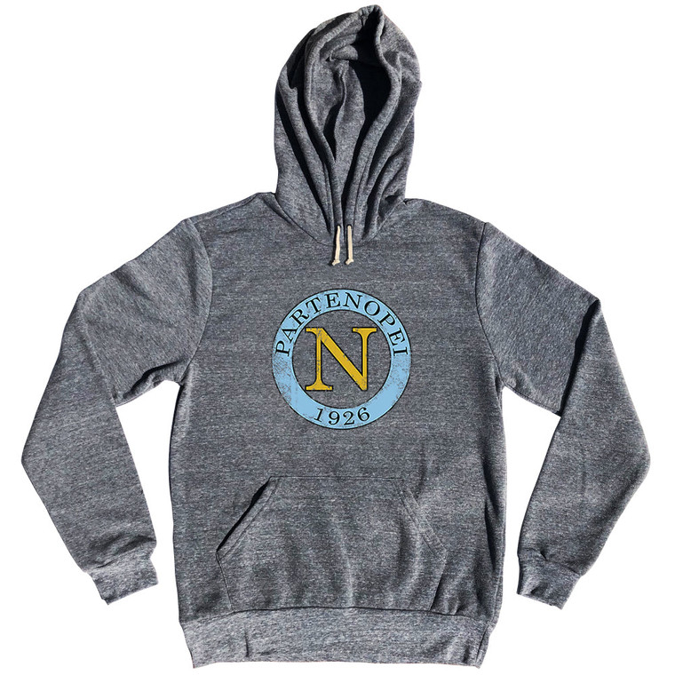 Napoli N Crest 1926 Soccer Tri-Blend Hoodie - Athletic Grey