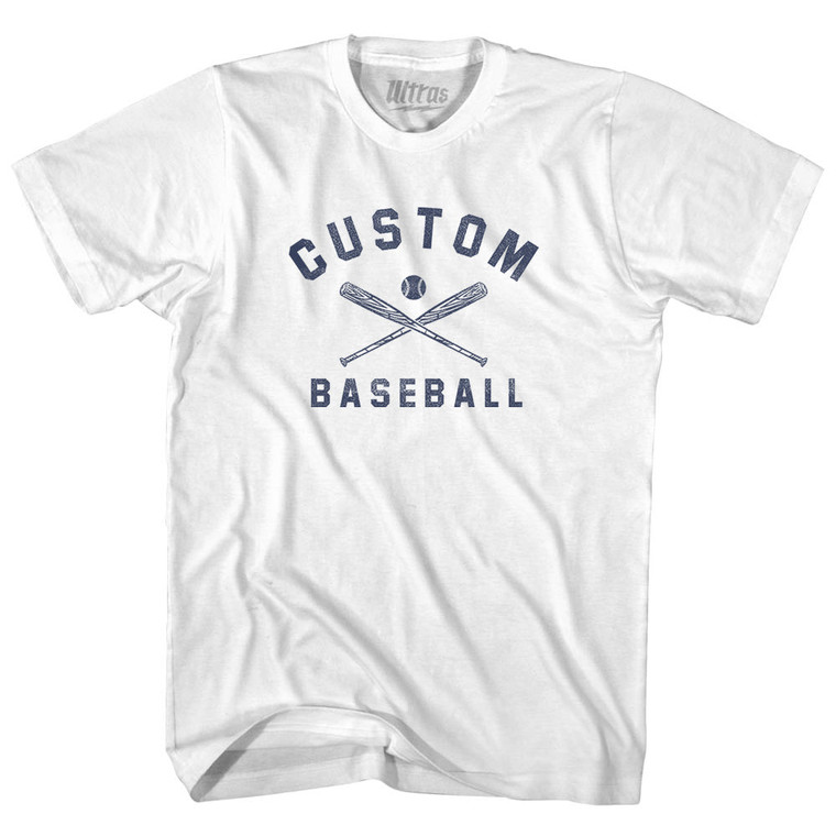 Custom Baseball Youth Cotton T-shirt - White