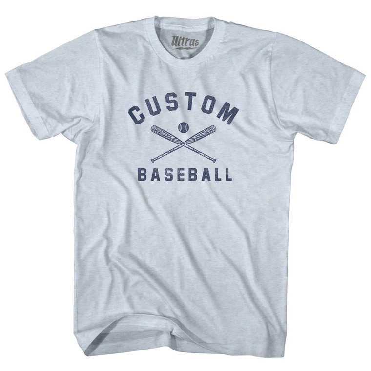 Custom Baseball Adult Tri-Blend T-shirt - Athletic White