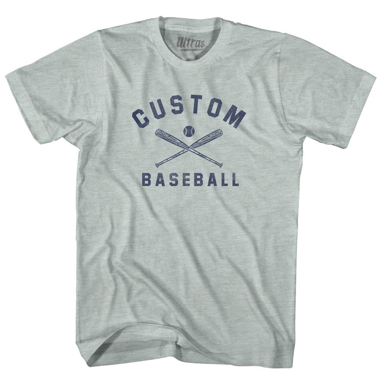 Custom Baseball Adult Tri-Blend T-shirt - Athletic Cool Grey
