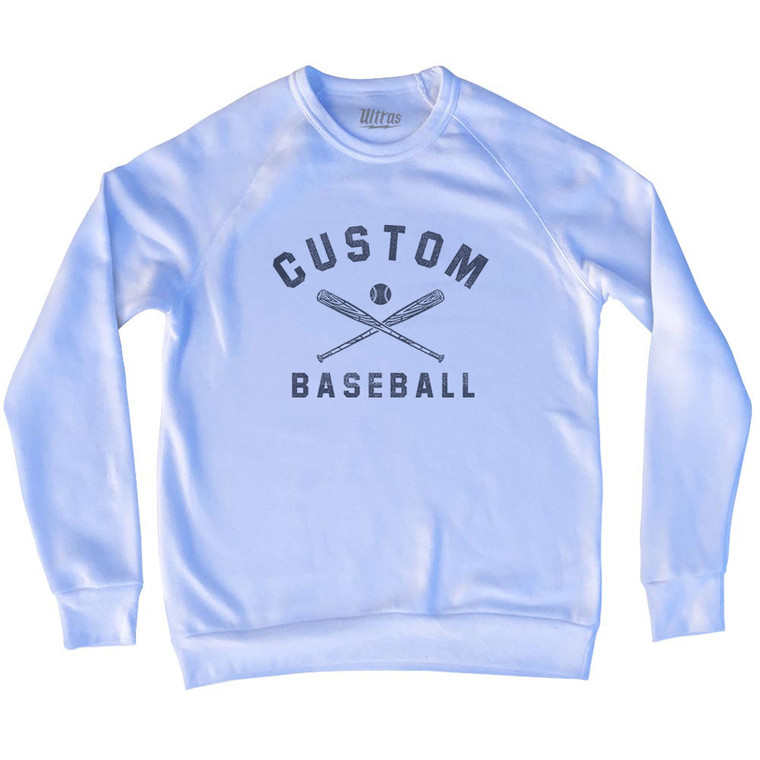 Custom Baseball Adult Tri-Blend Sweatshirt - White