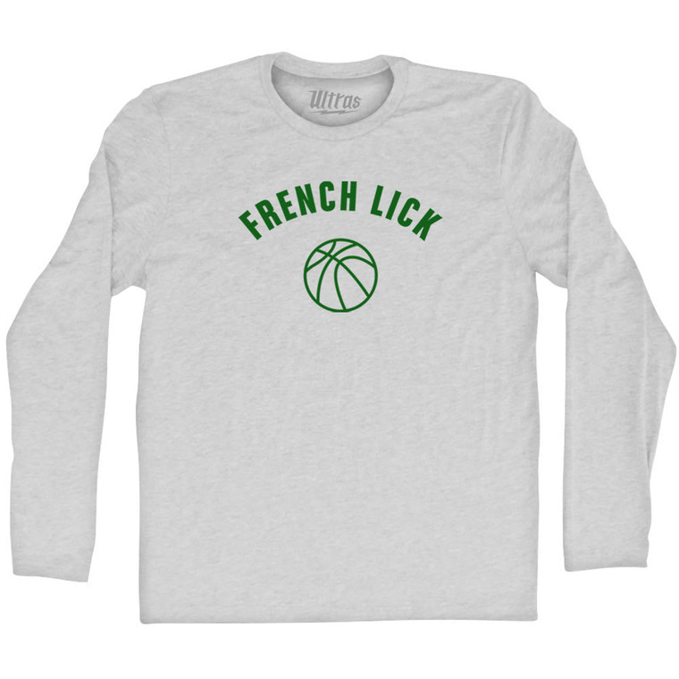 French Lick Basketball Adult Cotton Long Sleeve T-shirt - Grey Heather