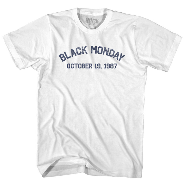 Black Monday October 19, 1987 Adult Cotton T-shirt - White