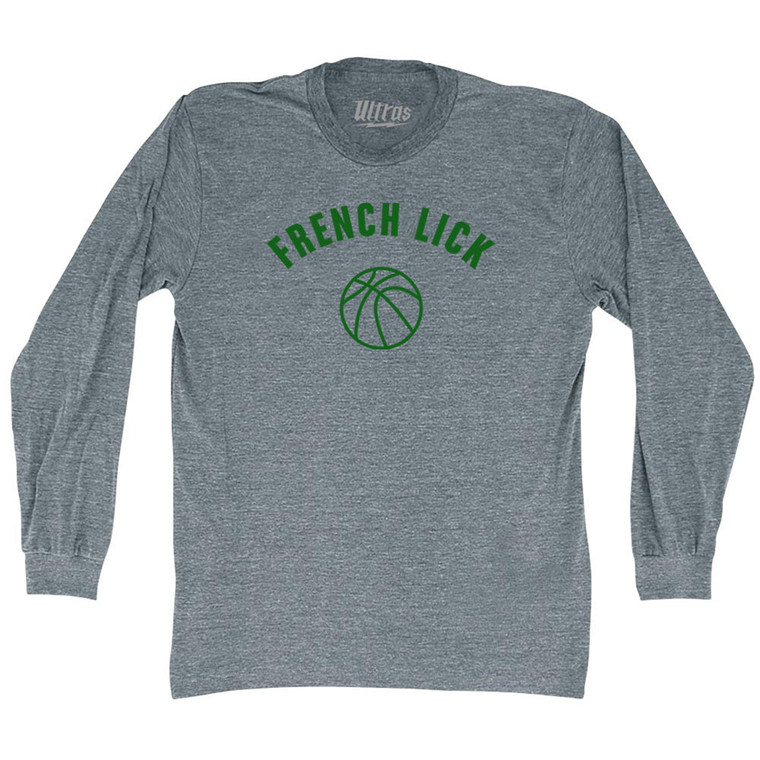 French Lick Basketball Adult Tri-Blend Long Sleeve T-shirt - Athletic Grey