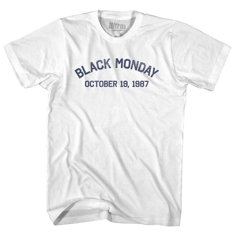 Black Monday October 19, 1987 Womens Cotton Junior Cut T-Shirt - White