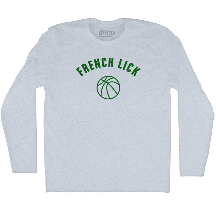 French Lick Basketball Adult Tri-Blend Long Sleeve T-shirt - Athletic White