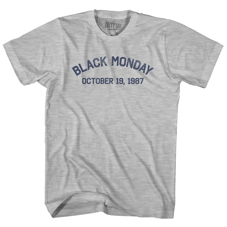 Black Monday October 19, 1987 Adult Cotton T-shirt - Grey Heather