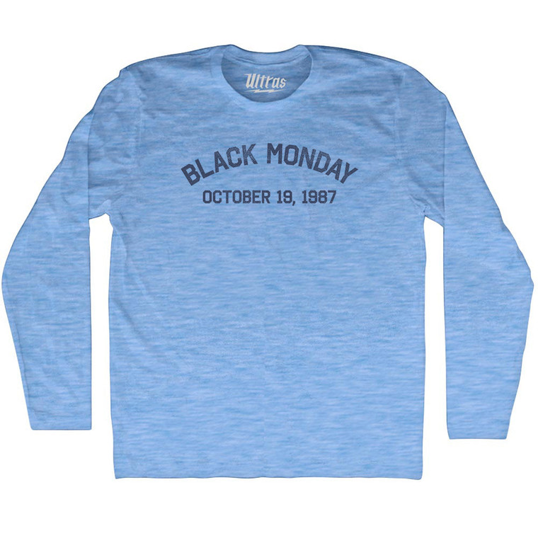 Black Monday October 19, 1987 Adult Tri-Blend Long Sleeve T-shirt - Athletic Blue