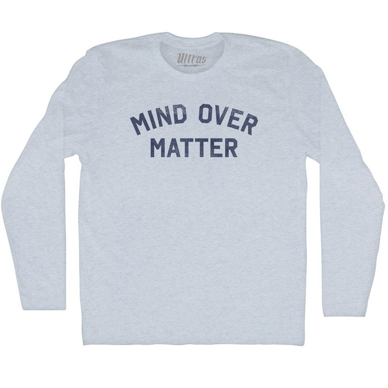 Mind Over Matter Adult Tri-Blend Long Sleeve T-shirt - Athletic White