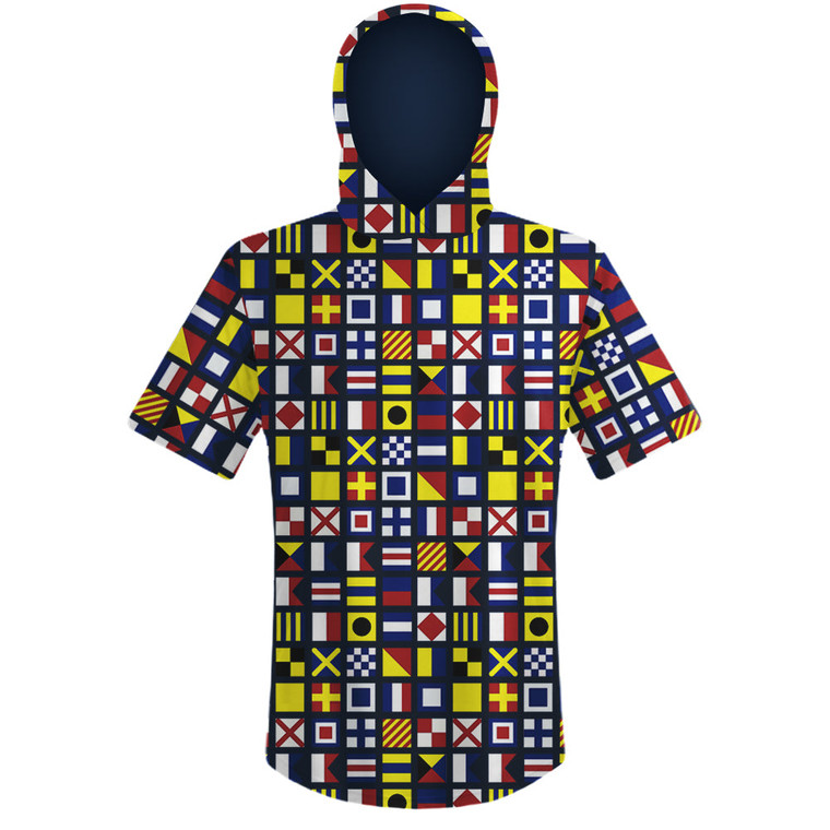 Sailing Nautical Flags Shooter Hoodie - Navy
