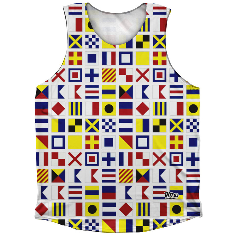 Sailing Nautical Flags Athletic Tank Top - White