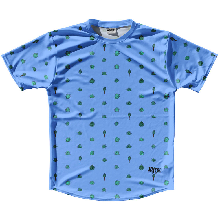 Tequilla Pattern Running Shirt Track Cross Made In USA - Carolina Blue