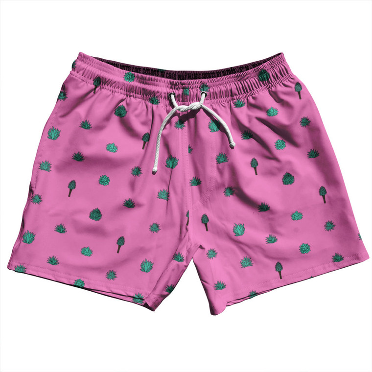 Tequilla Pattern 5" Swim Shorts Made in USA - Hot Pink
