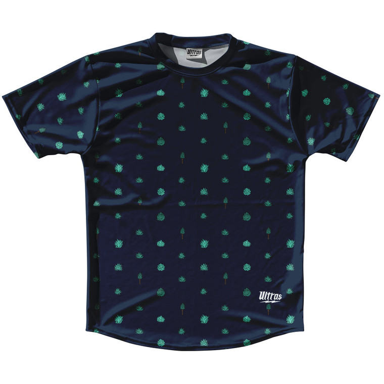 Tequilla Pattern Running Shirt Track Cross Made In USA - Navy Blue