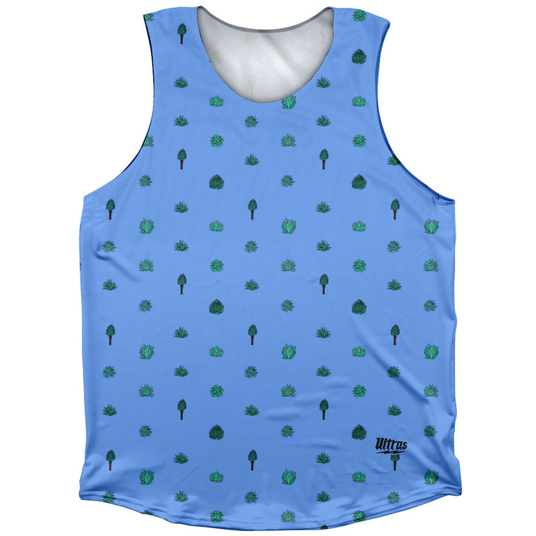 Tequilla Pattern Athletic Tank Top - Carolina Blue