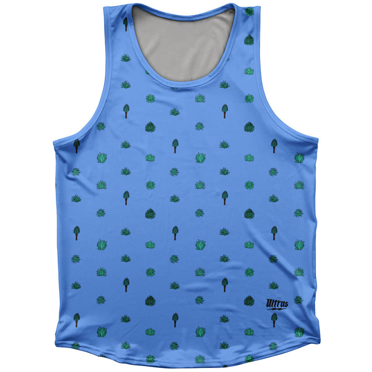 Tequilla Pattern Athletic Sport Tank Top Made In USA - Carolina Blue