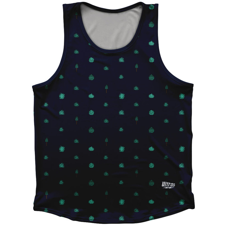 Tequilla Pattern Athletic Sport Tank Top Made In USA - Navy Blue
