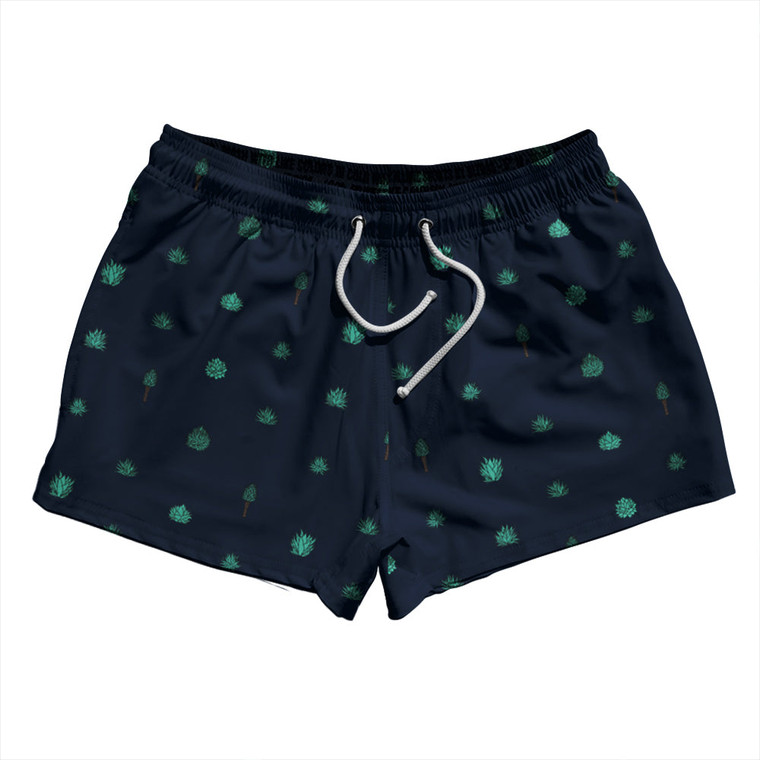 Tequilla Pattern 2.5" Swim Shorts Made in USA - Navy Blue