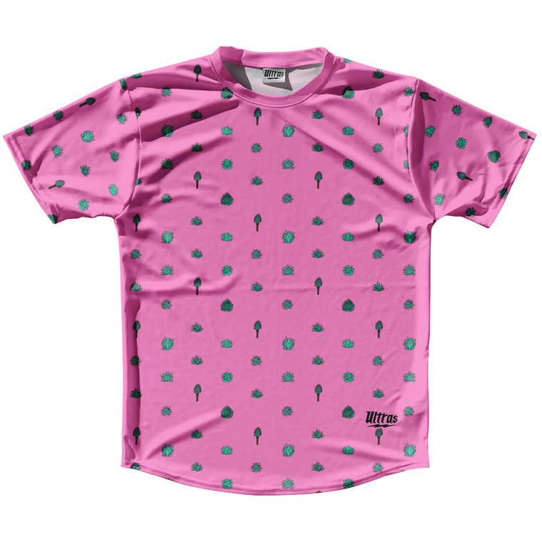 Tequilla Pattern Running Shirt Track Cross Made In USA - Hot Pink