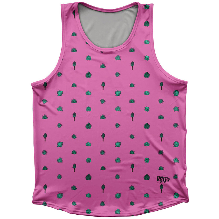 Tequilla Pattern Athletic Sport Tank Top Made In USA - Hot Pink