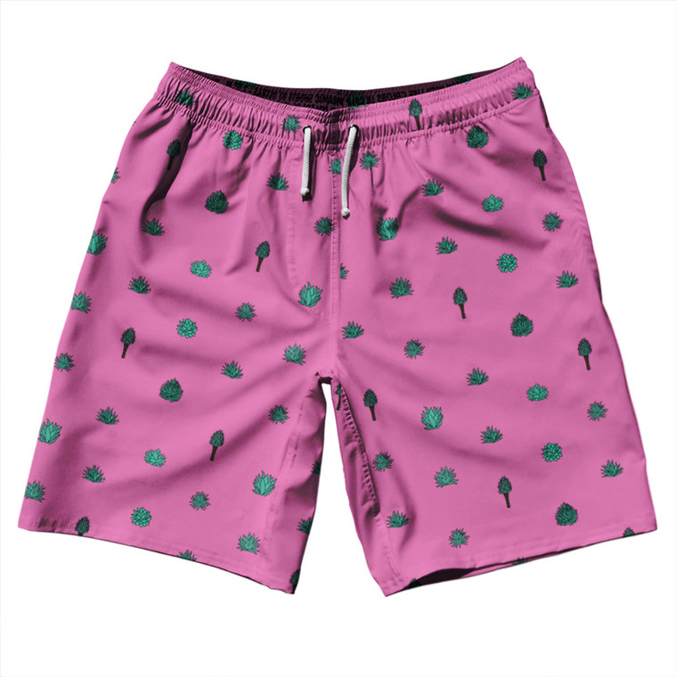 Tequilla Pattern 10" Swim Shorts Made in USA - Hot Pink