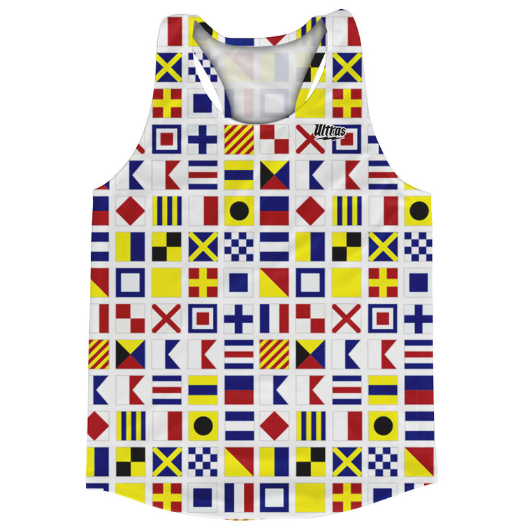 Sailing Nautical Flags Running Track Tops Made In USA - White