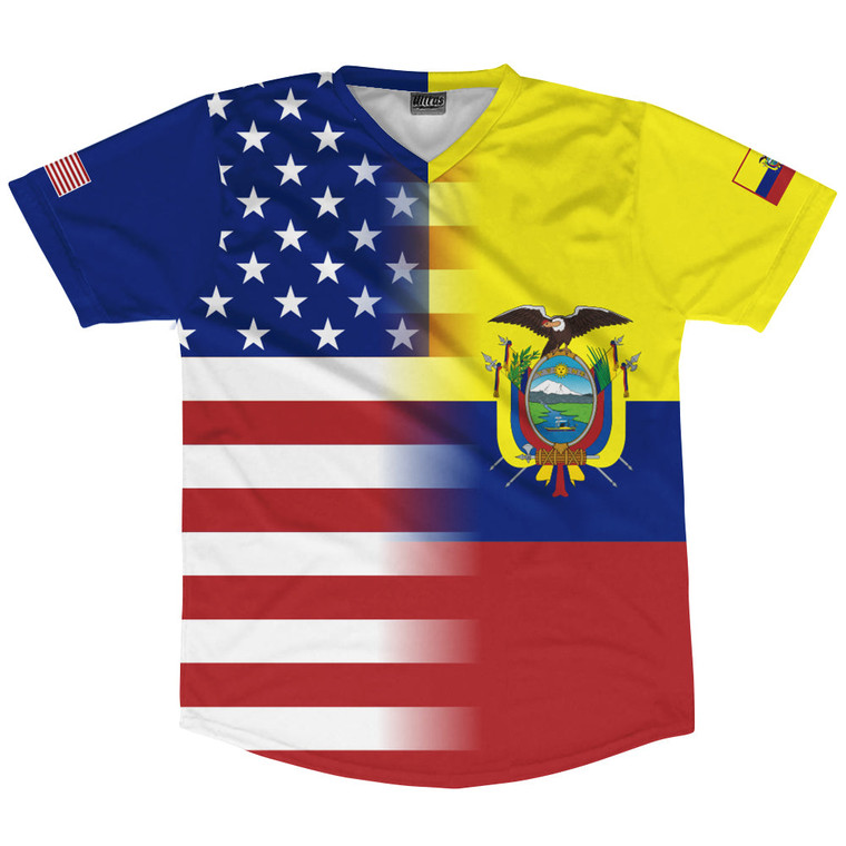 American Flag And Ecuador Flag Combination Soccer Jersey Made In USA