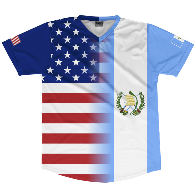 American Flag And Guatemala Flag Combination Soccer Jersey Made In USA