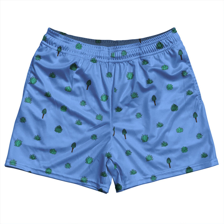 Tequilla Pattern Rugby Shorts Made In USA - Carolina Blue