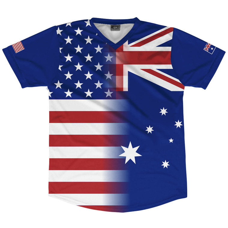 American Flag And Australia Flag Combination Soccer Jersey Made In USA