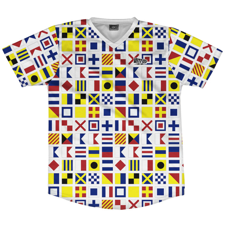 Sailing Nautical Flags Soccer Jersey Made In USA - White