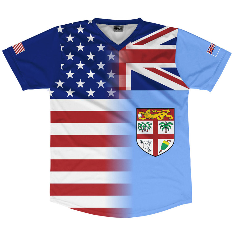 American Flag And Fiji Flag Combination Soccer Jersey Made In USA