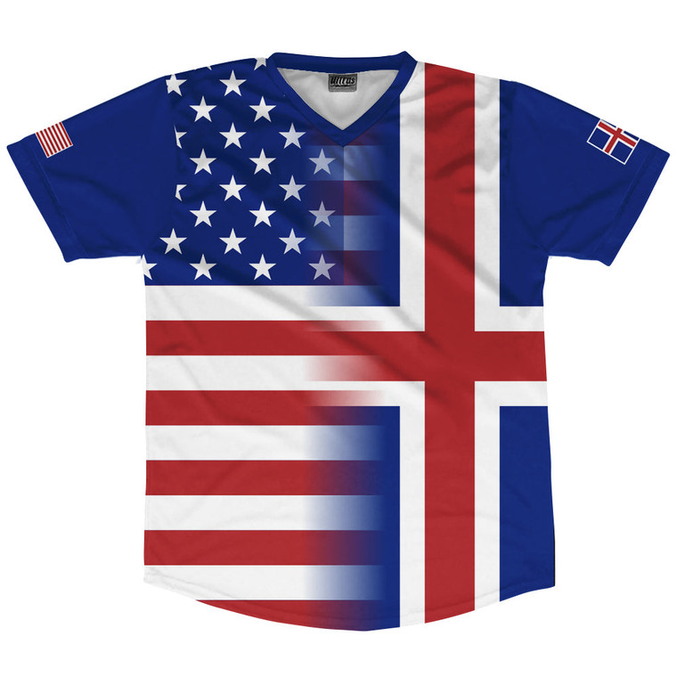 American Flag And IcelAnd Flag Combination Soccer Jersey Made In USA