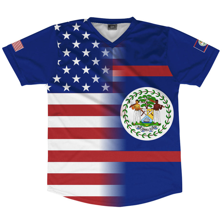 American Flag And Belize Flag Combination Soccer Jersey Made In USA