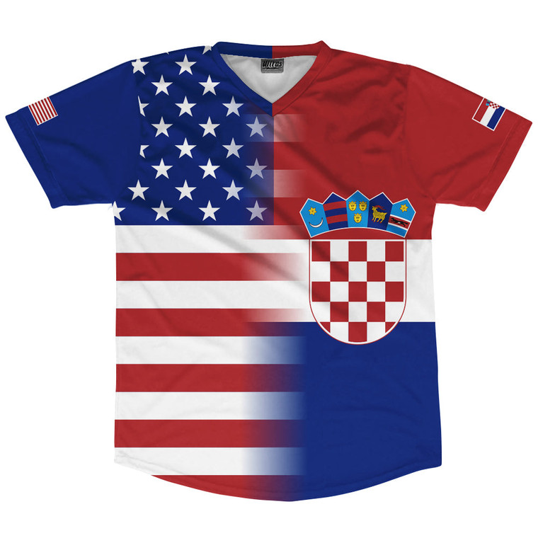 American Flag And Croatia Flag Combination Soccer Jersey Made In USA