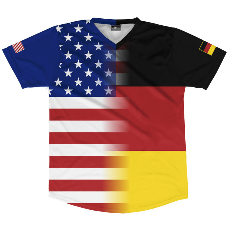 American Flag And Germany Flag Combination Soccer Jersey Made In USA